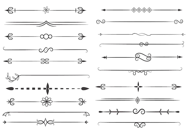 page divider and design elements set of various simple black divider design assorted divider