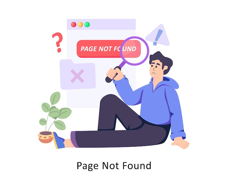Vector page not found flat style design vector stock illustrations