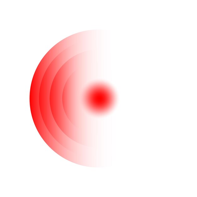 Pain circle red icon for medical painkiller drug medicine Vector red circles target spot symbol