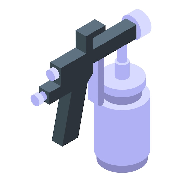 Vector paint sprayer icon isometric vector car repair body garage