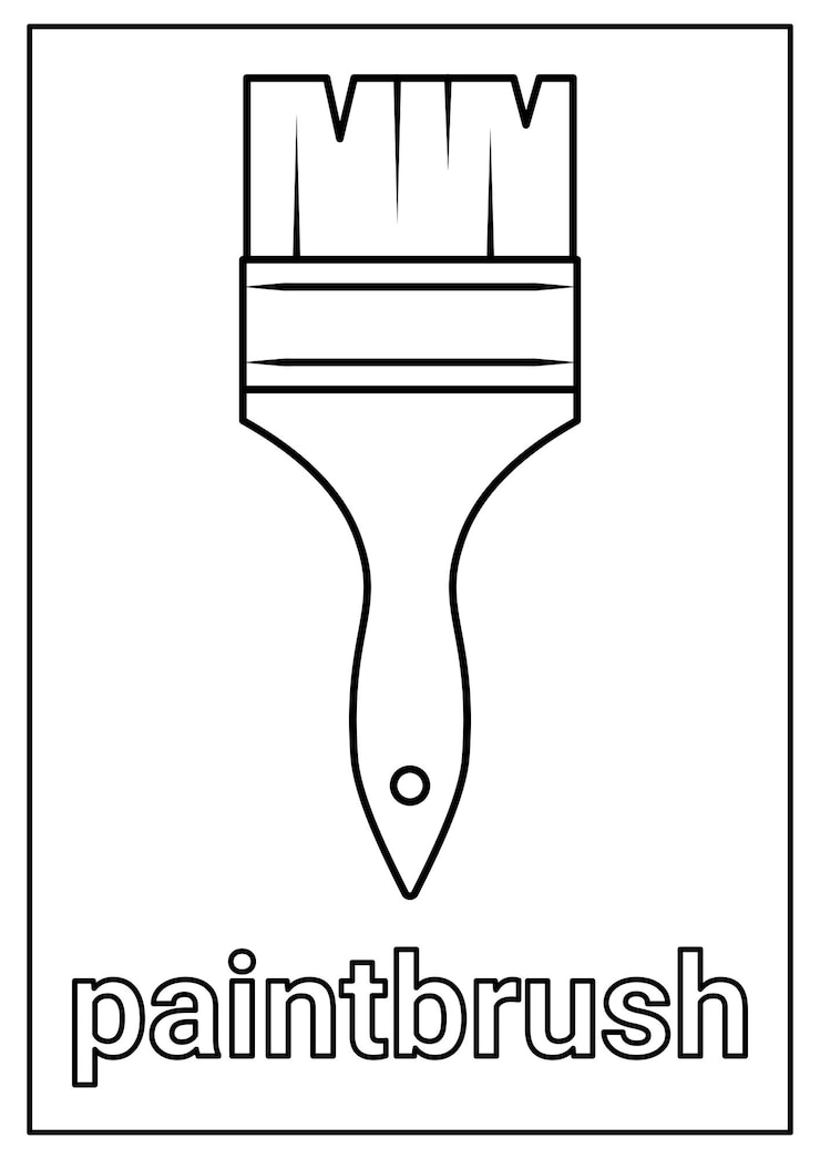 Paintbrush Coloring Page for Kids