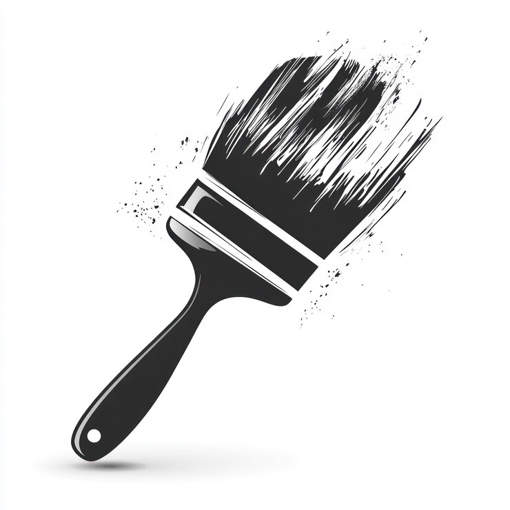 Vector paintbrush icon black vector illustration