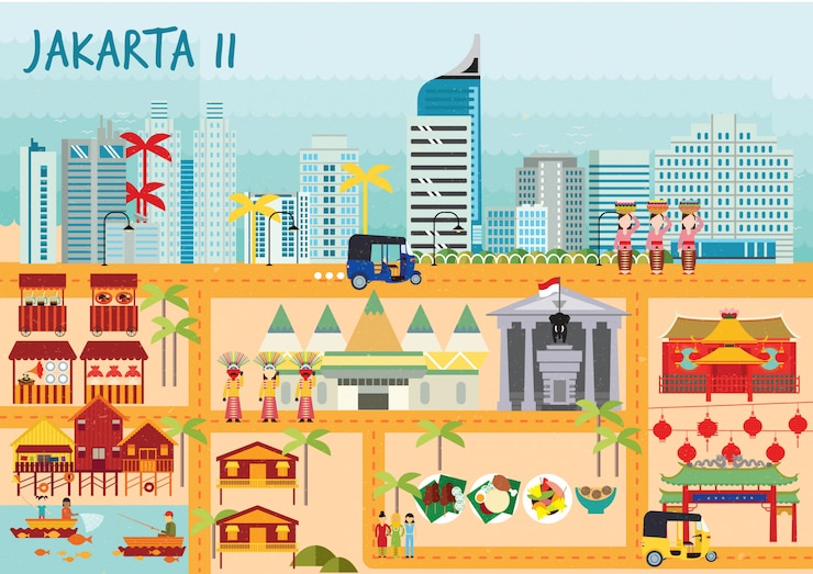 Vector paket bangunan jakarta