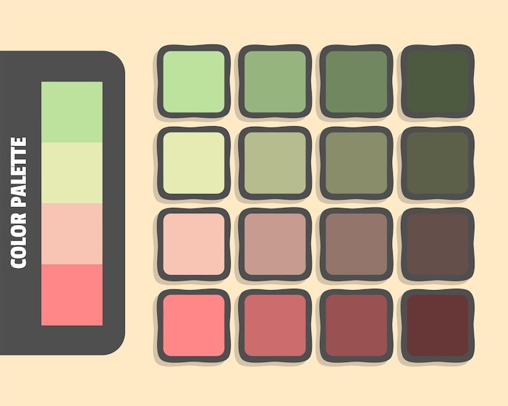 Vector palegreen palegoldenrod lightpink lightcoral color palette colour matching rgb harmonious colors