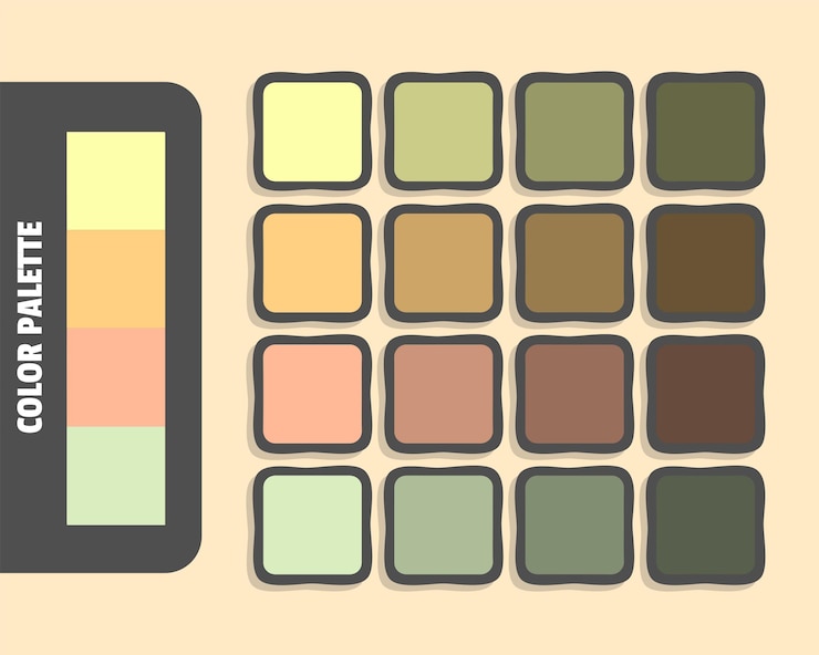 Vector palet warna palegoldenrod khaki burlywood palegoldenrod pencocokan warna rgb warna harmonis