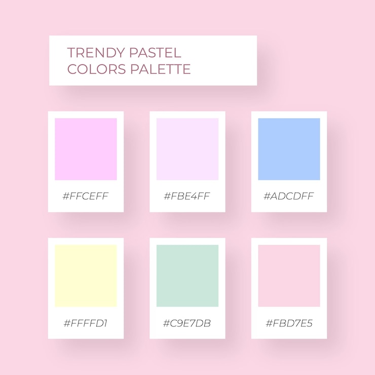 Vector palet warna trendi palet warna nyaman minimalis pastel contoh warna modern dengan hex