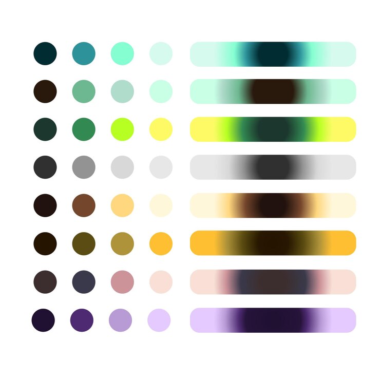 Vector palette for eyes illustration gradiernt palette eyes color set color sample eyes drawing