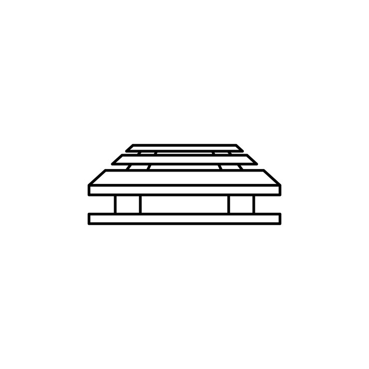 Vector pallet line icon isolated on white background