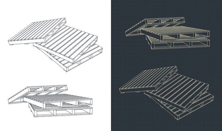Vector pallets composition drawings