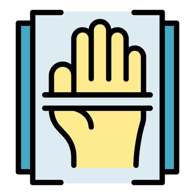 Palm scan icon outline vector Fraud theft Secure key color flat