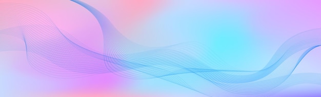Panoramic colorful abstract stylish multi background with wavy lines Vector