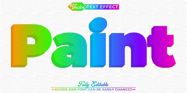 Paper Colorful Paint Vector Editable Text Effect Template