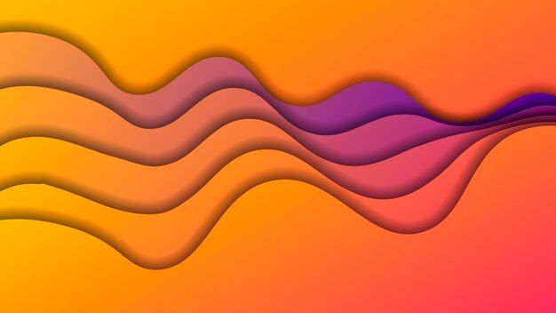 Paper cut background Abstract realistic paper cut decoration textured with wavy layers