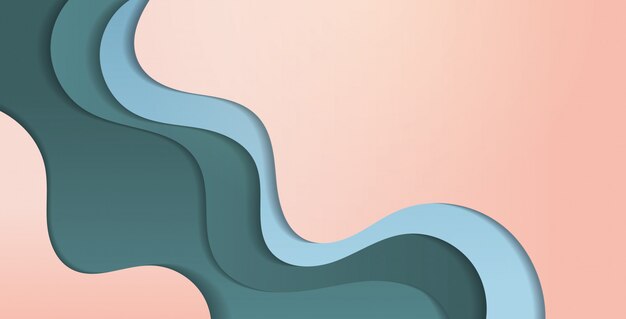 paper cut composition  abstract background with colorful waves carving art concept wavy layout for flyer presentation or poster horizontal
