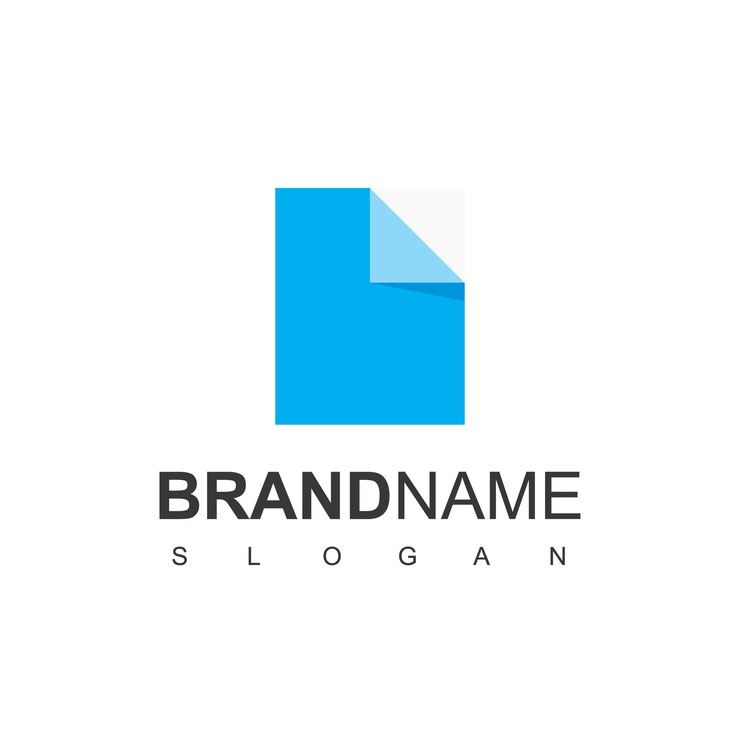 Vector paper document logo design template