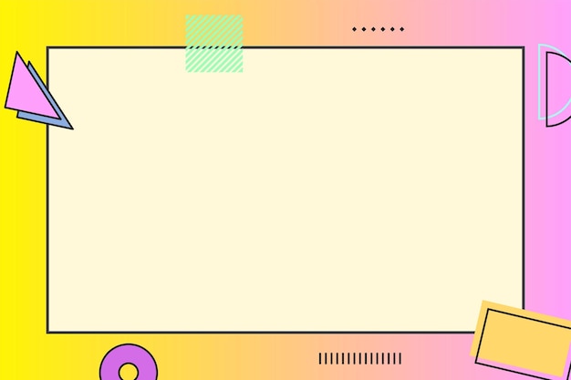 paper note with memphis element and gradient background