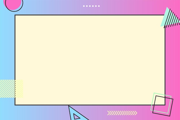 Paper note with memphis element and gradient background
