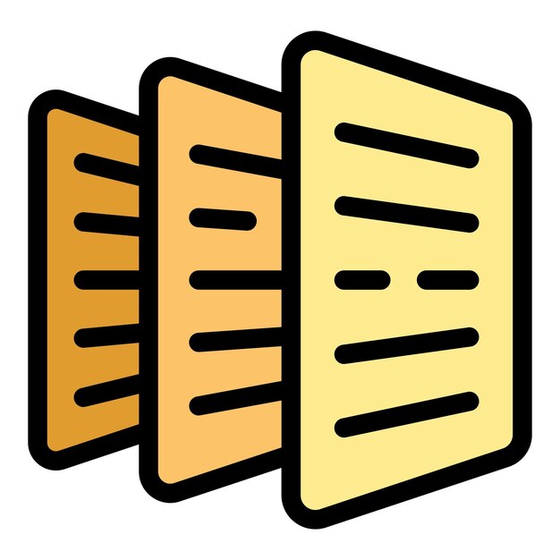 Paper report icon outline vector Data result Finance stock color flat