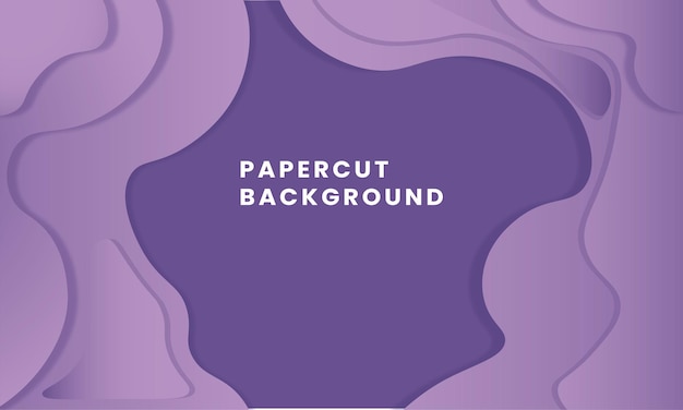 Papercut abstract background design with purple gradations suitable for presentations or banners