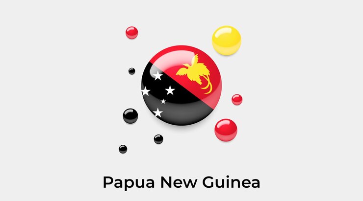 Vector papua new guinea flag glossy bubbles icon vector illustration