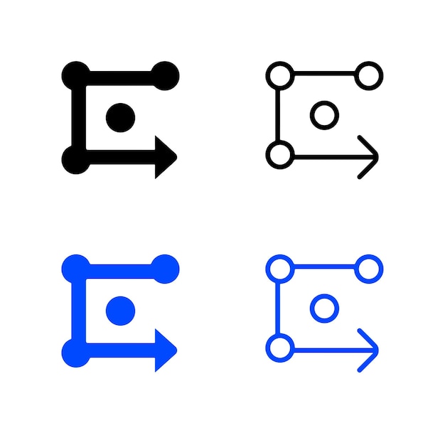 Parallel workflow icon black and white outline Isolated vector sign symbol