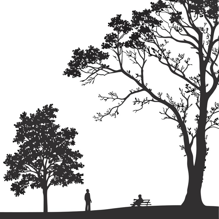 Vector park bench clip art illustration