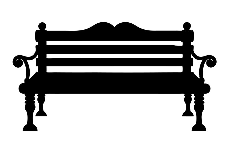 Vector park bench icon silhouette illustration