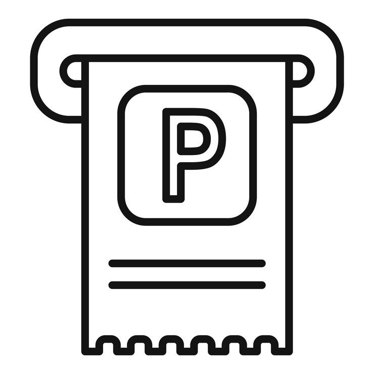 Vector parking receipt icon line art