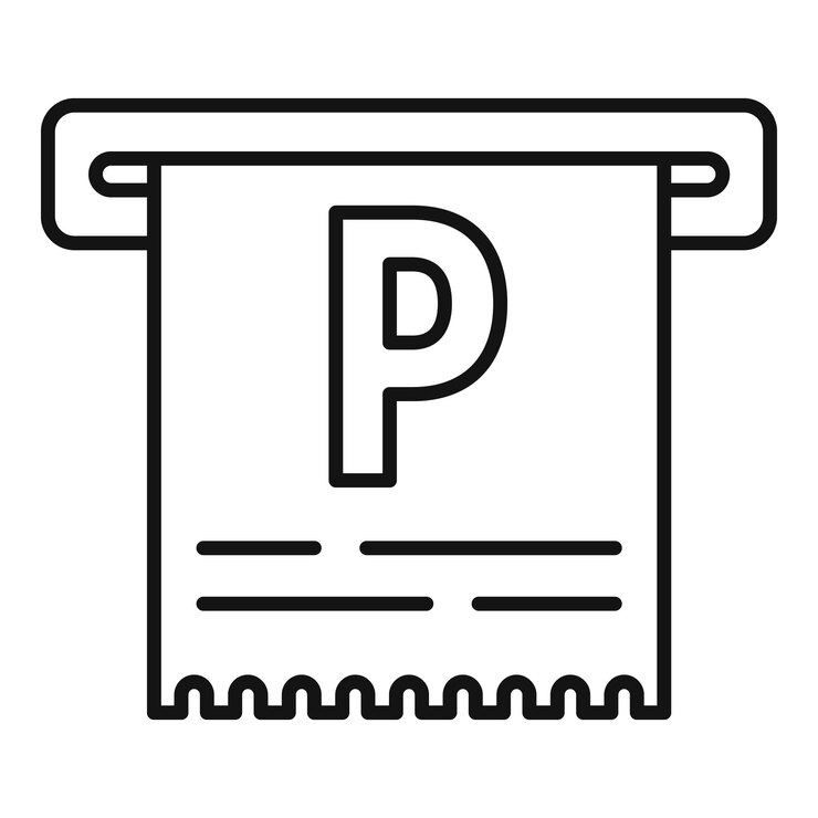 Vector parking ticket icon outline parking ticket vector icon for web design isolated on white background