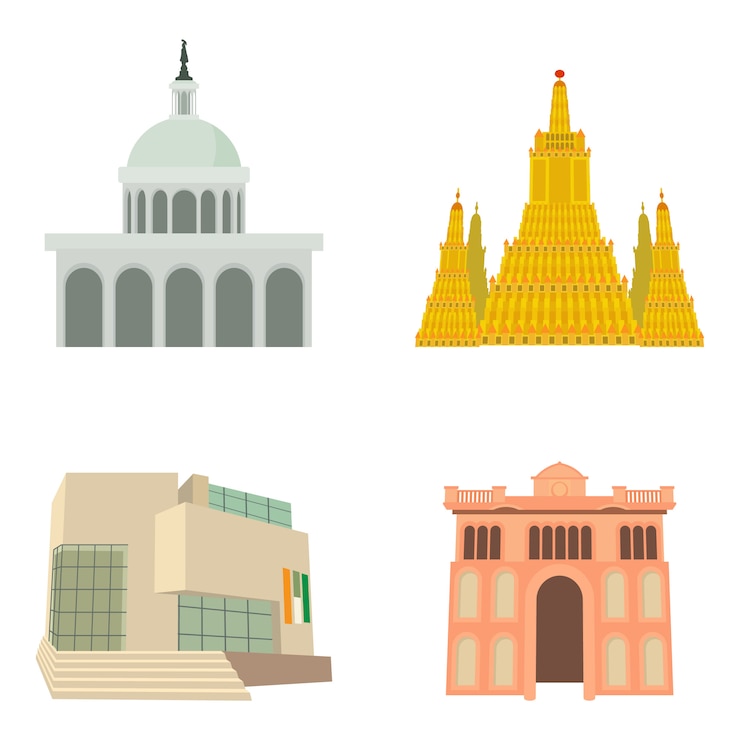 Vector parlament icon set 