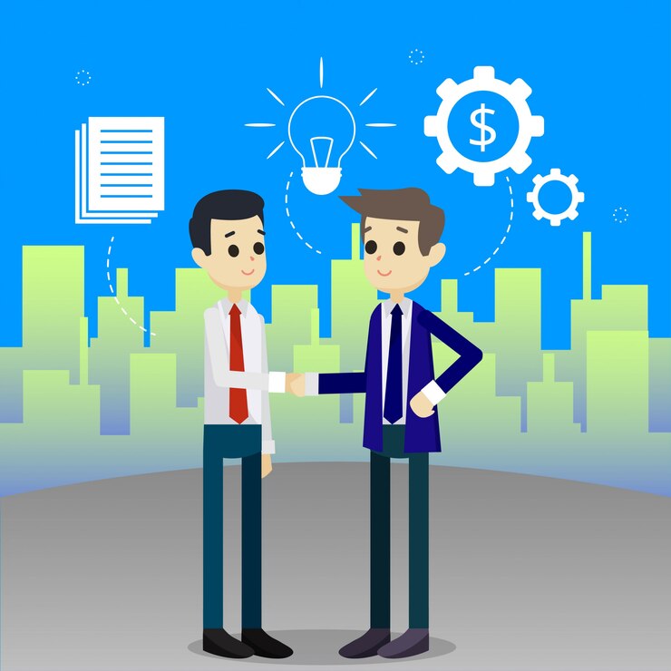 Vector partner deal illustration