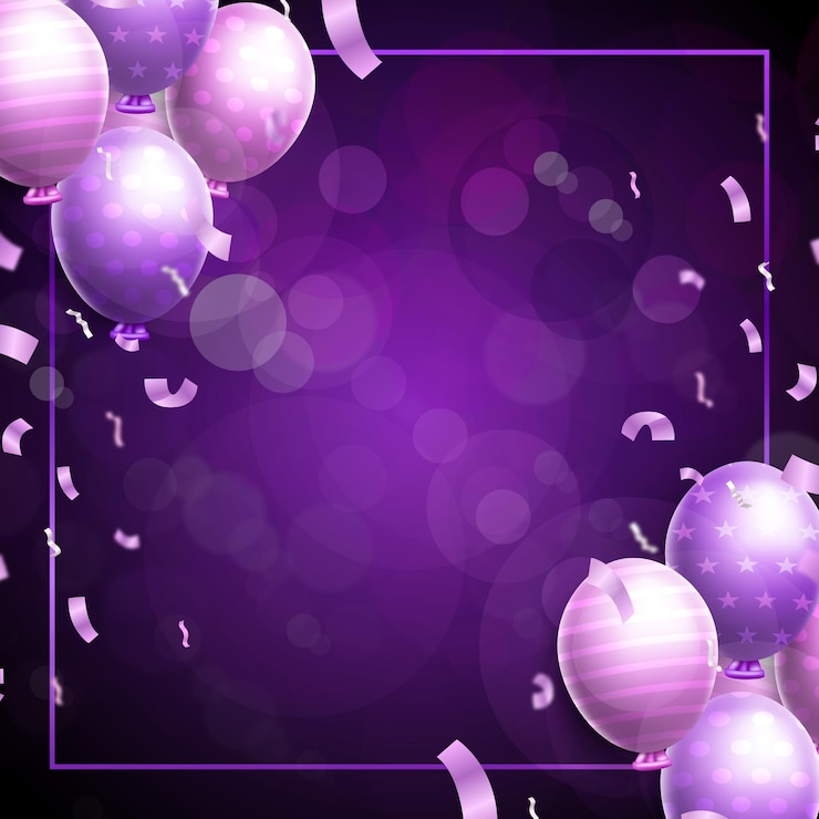 party background with balloons 3d illustration