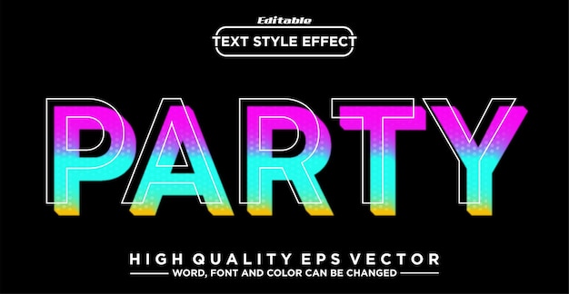 Party text gradient editable text effect