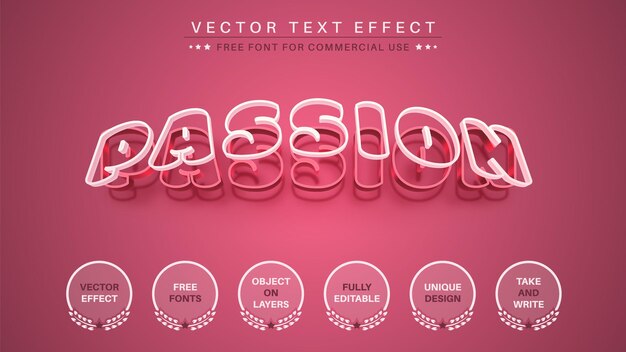 Passion stroke edit text effect editable font style