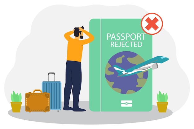 Passport Rejected vector illustration Can be used for Immigration