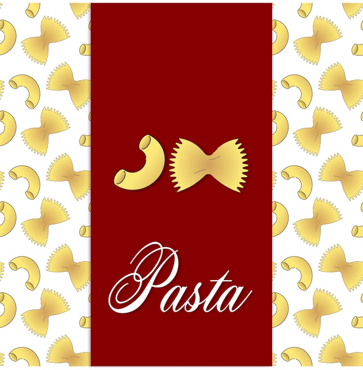 Vector pasta pattren in white background