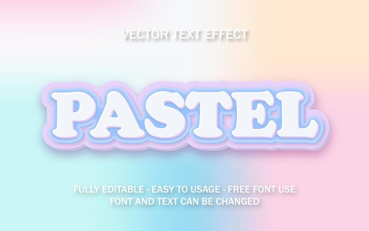 Vector pastel color editable text effect holographic background vector