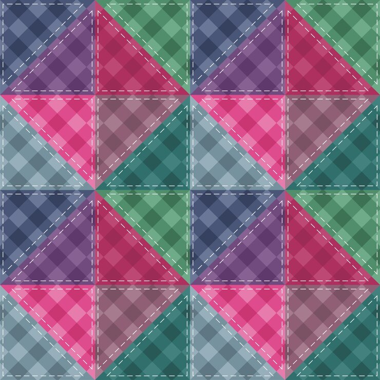 Vector patchwork background with decor elements