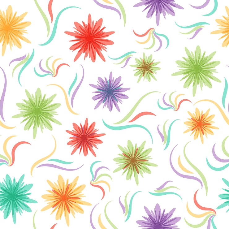 Patterns Seamless Background Floral and line color vector illustration