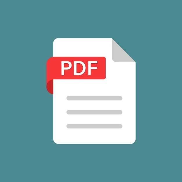 pdf icon in flat style document text vector illustration on white isolated background archive business concept