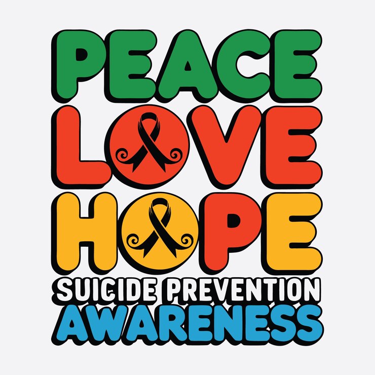 Vector peace love hope suicide prevention awareness t shirt design suicide prevention awareness vector