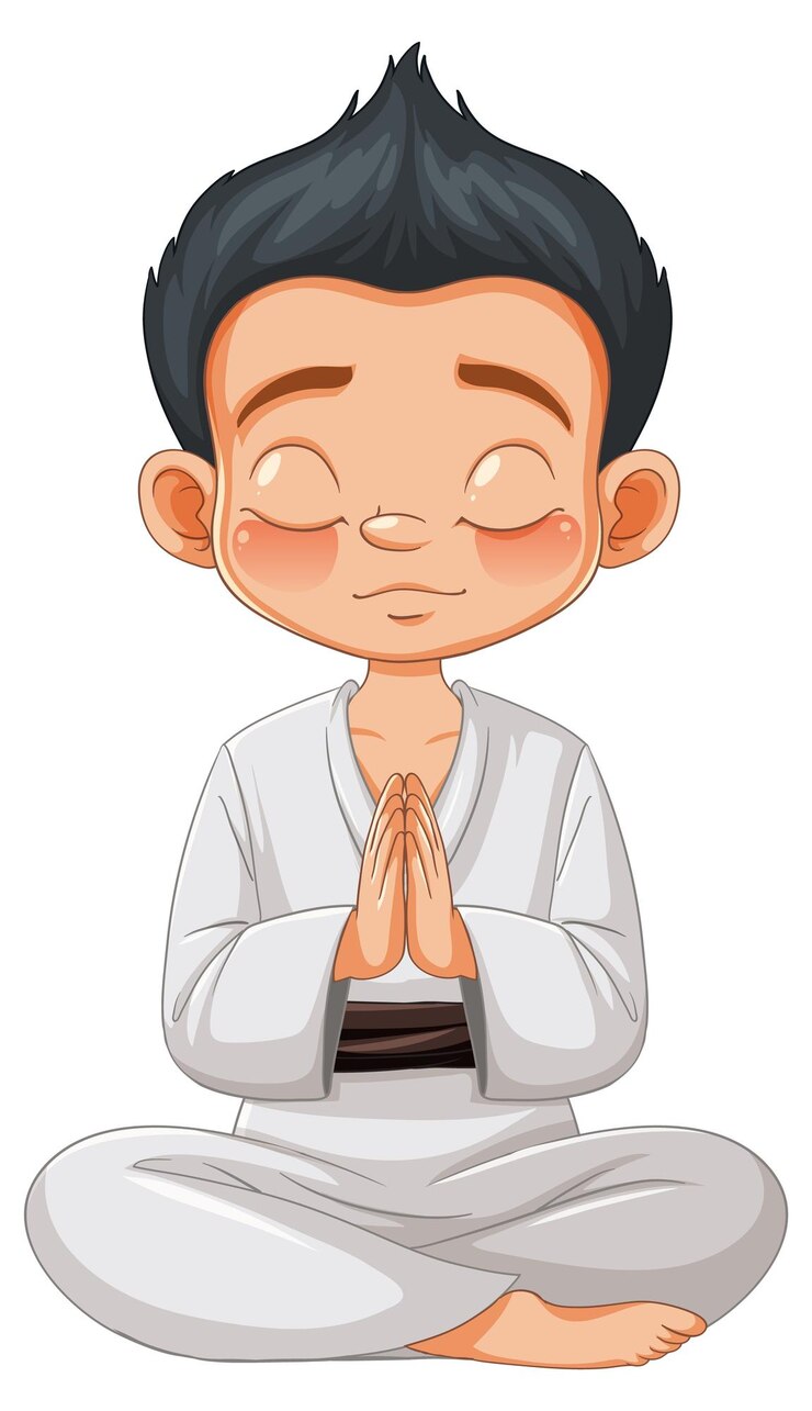 Vector peaceful meditation practice illustration