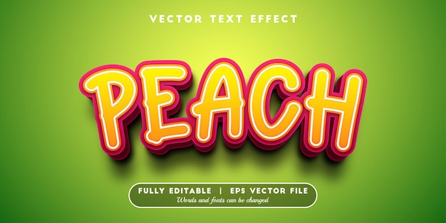 peach text effect with editable font style