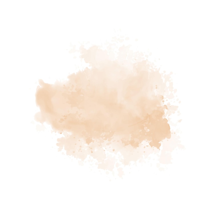 Vector peach watercolor splash on white background vector beige watercolour texture