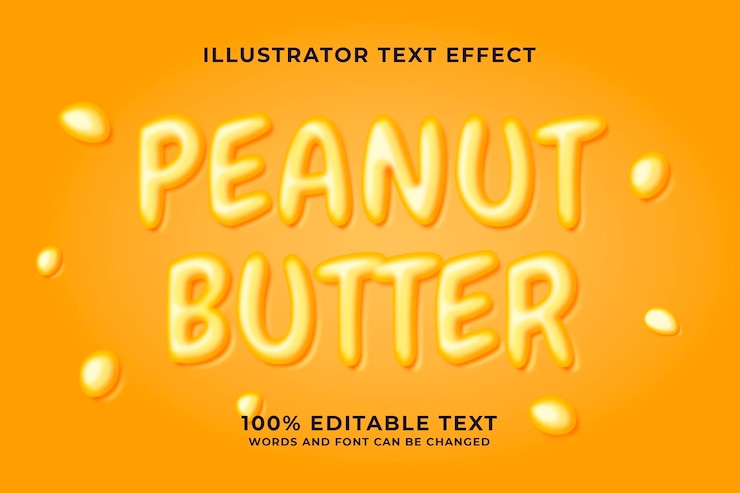Vector peanut butter editable text effect
