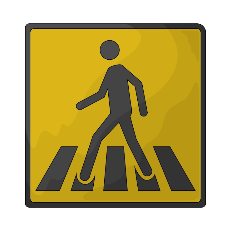Vector pedestrian crossing sign