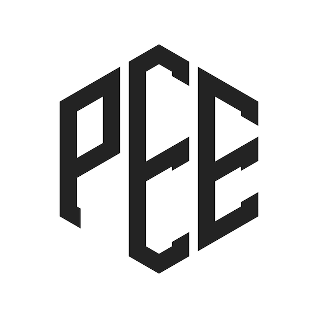 PEE Logo Design Initial Letter PEE Monogram Logo using Hexagon shape