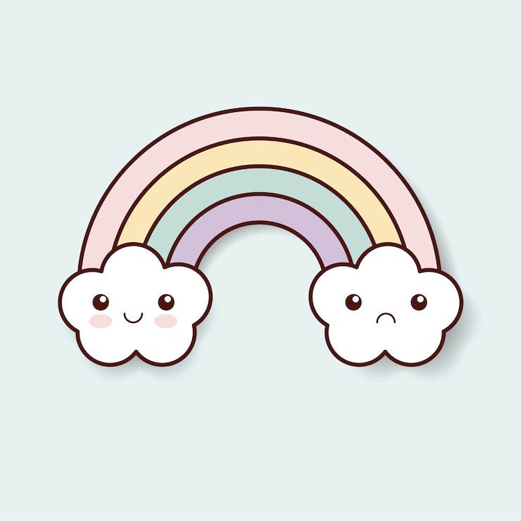 Vector pelangi kawaii