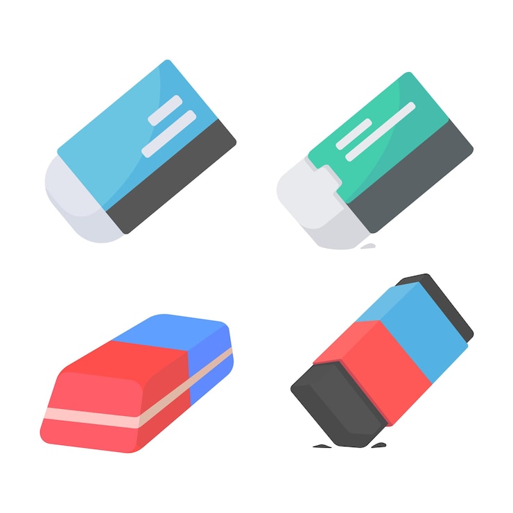 Vector pencil eraser school supplies welcome school for children