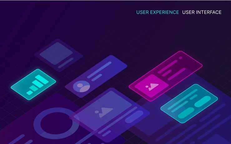 Vector pengalaman pengguna dan latar belakang antarmuka pengguna teknologi digital